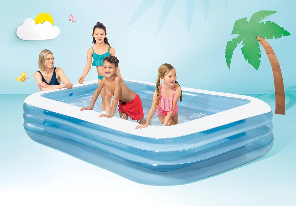 Intex pripučiamas šeimos baseinas 305 x 183 x 56 cm, plastikinis, stačiakampis, 58484EP