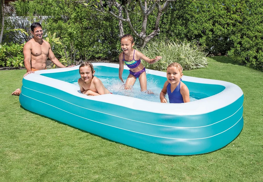 Intex pripučiamas šeimos baseinas 305 x 183 x 56 cm, plastikinis, stačiakampis, 58484EP