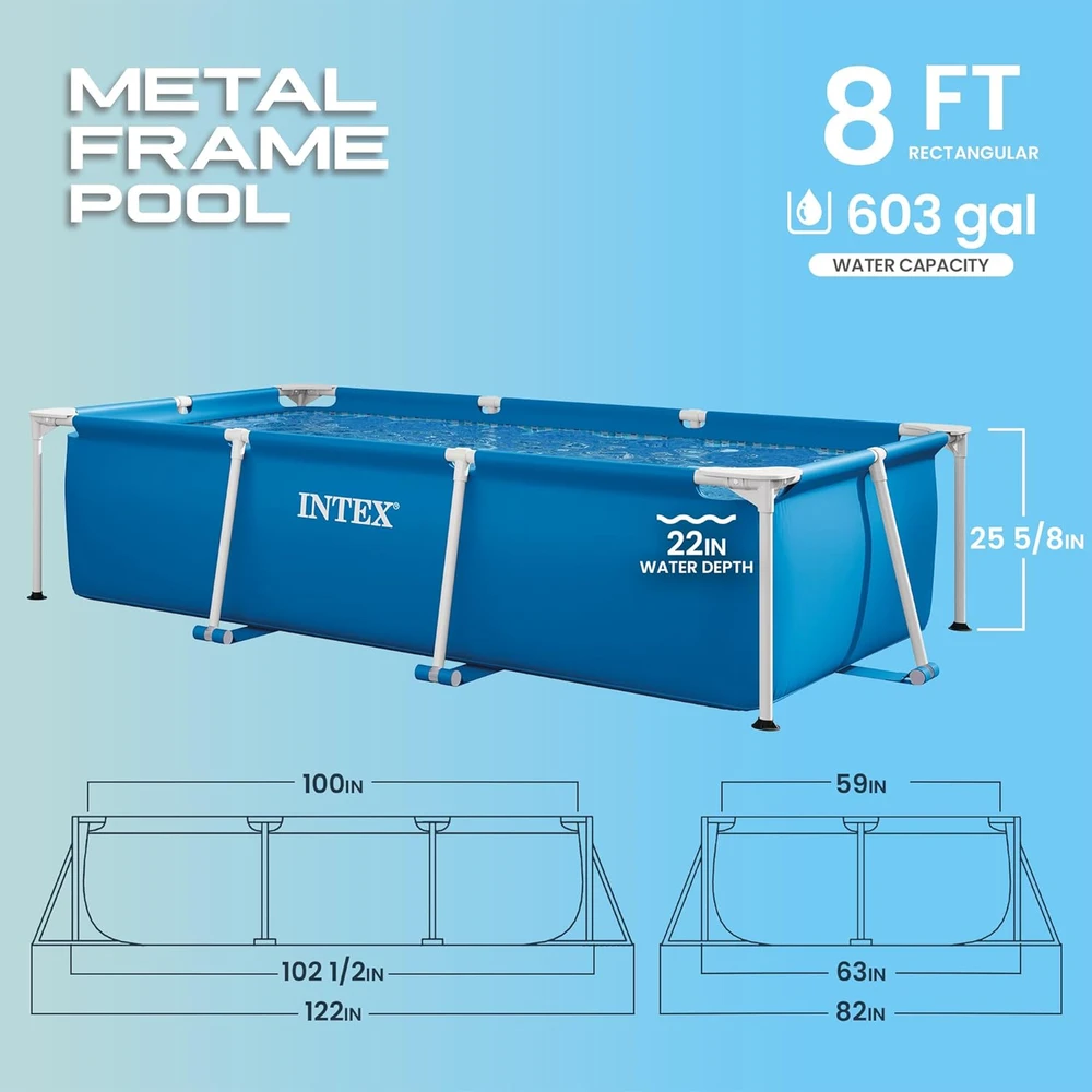 Stačiakampis sodo baseinas Intex, 2.6x1.6m