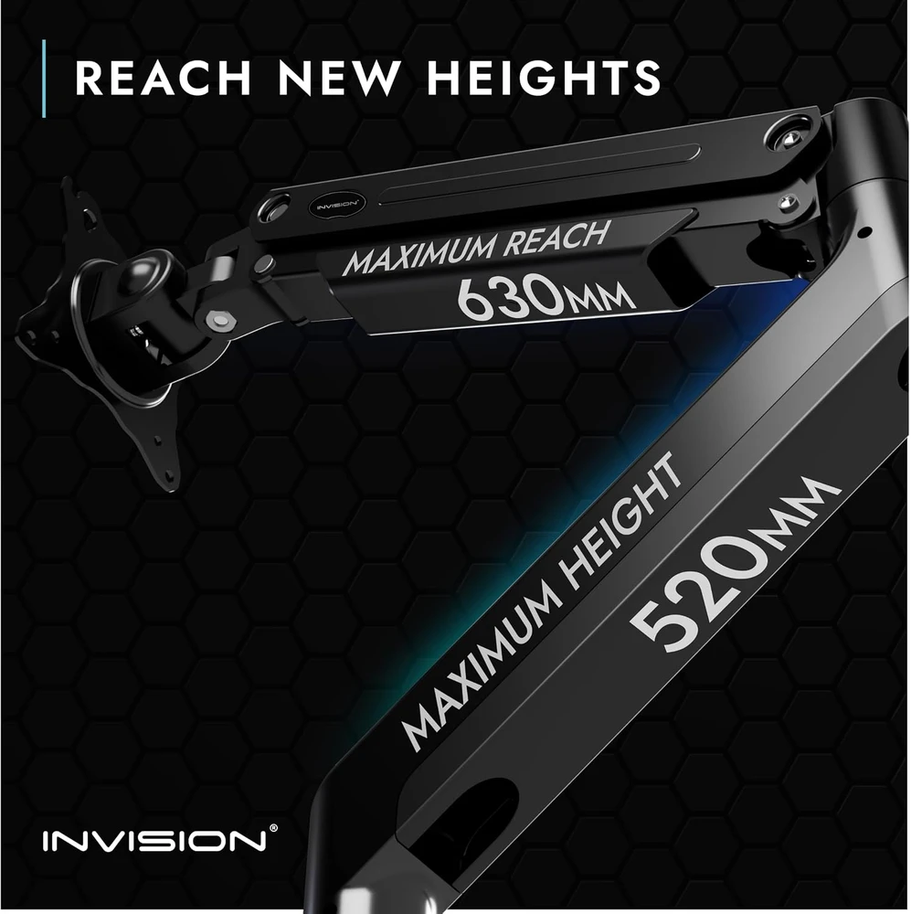 Invision monitoriaus laikiklis su dujine spyruokle 24–40 col. ekranams MX450