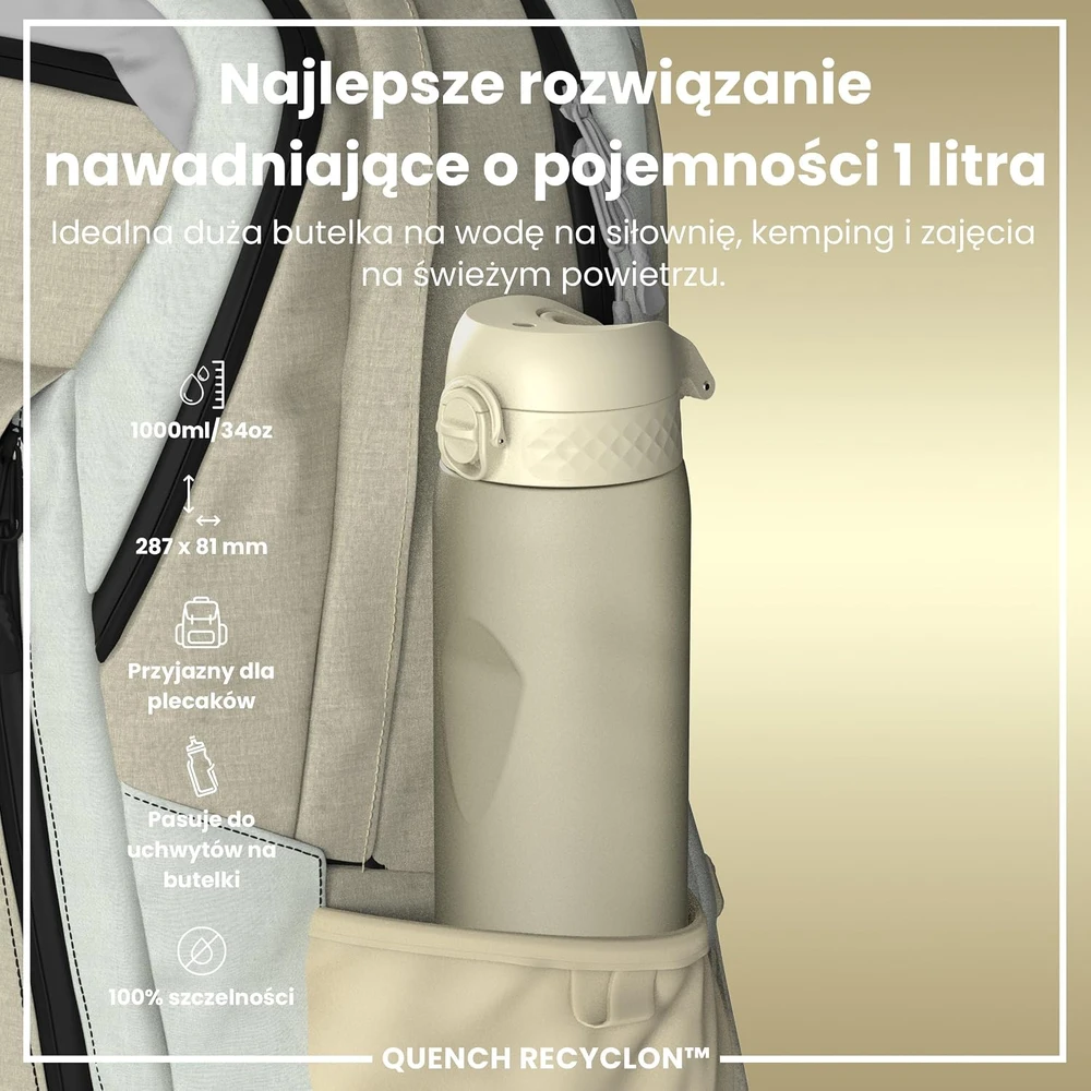 Ion8 gertuvė, 1 l, 7,9 × 28,5 cm, kreminė balta, Evo