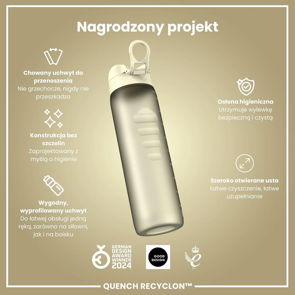 Ion8 gertuvė, 1 l, 7,9 × 28,5 cm, kreminė balta, Evo