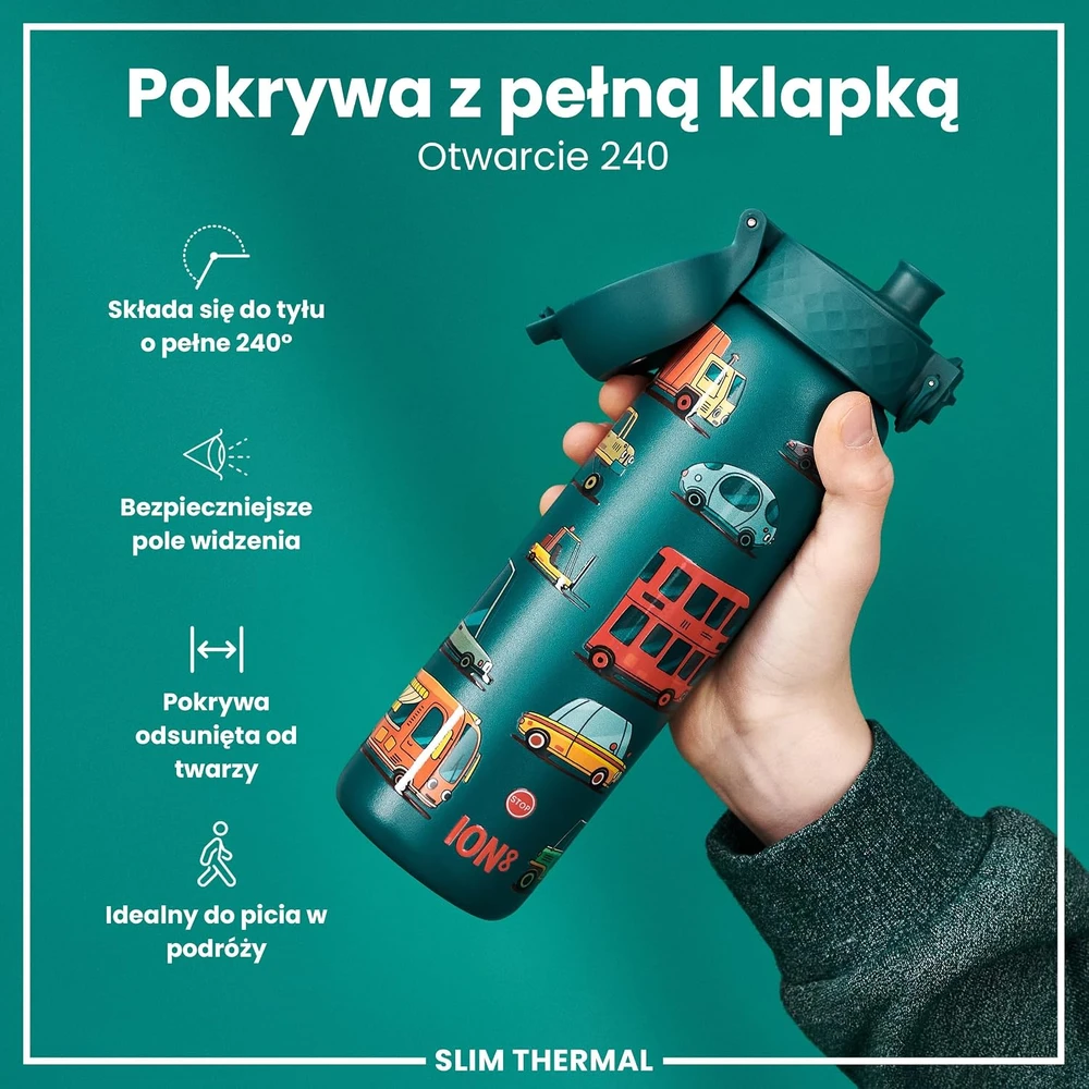 Gertuvė Ion8 termoizoliacinis plieno butelis 500 ml su automobilių motyvais, I8TS500PAAUTO