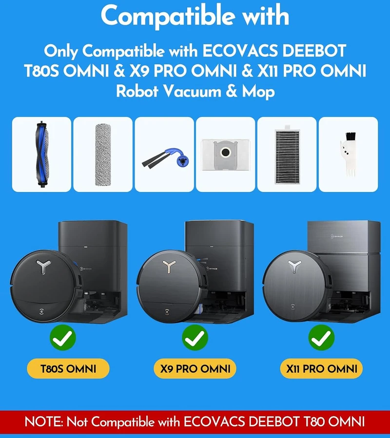 iRobacc robotų dulkių siurblių priedų rinkinys Ecovacs Deebot X9 Pro Omni, 21 vnt., SET21-EVCSX9