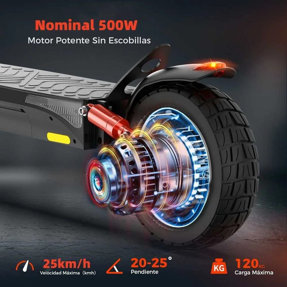 iScooter elektrinis paspirtukas su 800 W varikliu, 480 Wh baterija, 40 km rida, sulankstomas, su programėle, 10 colių ratai