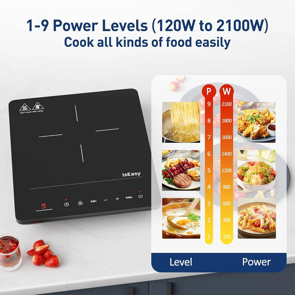 IsEasy nešiojama vienos zonos indukcinė kaitlentė 2100 W su jutikliniu valdymu IsEasy-1855701