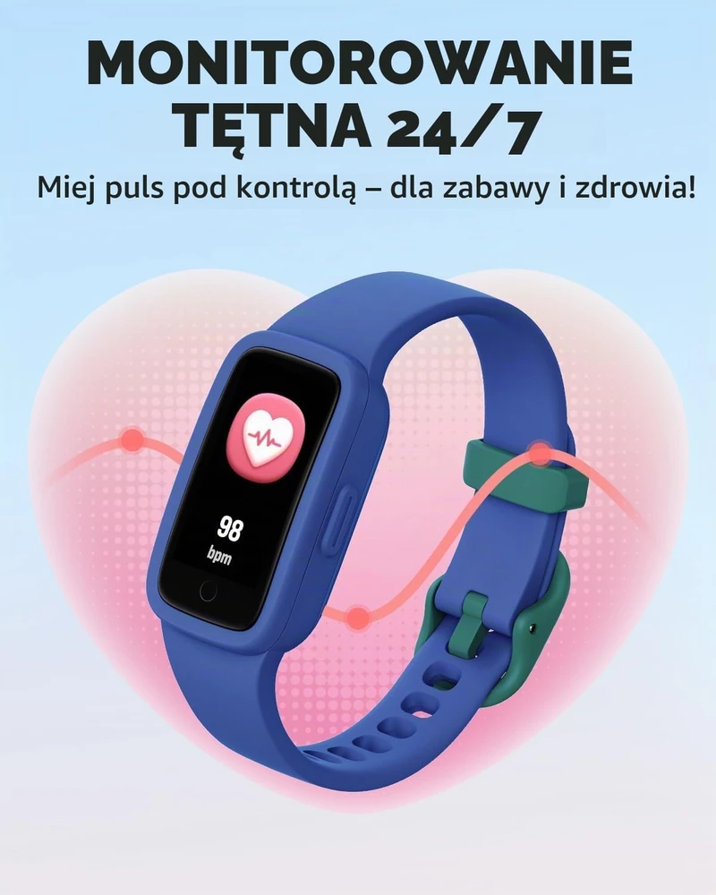 Išmanusis laikrodis BIGGERFIVE vaikiškas aktyvumo sekiklis su AMOLED ekranu, 3 ATM, širdies ritmo stebėjimu KR05