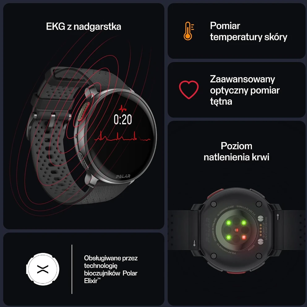 Išmanusis laikrodis Polar išmanusis sporto laikrodis su GPS ir AMOLED ekranu, vandeniui atsparus, Vantage V3