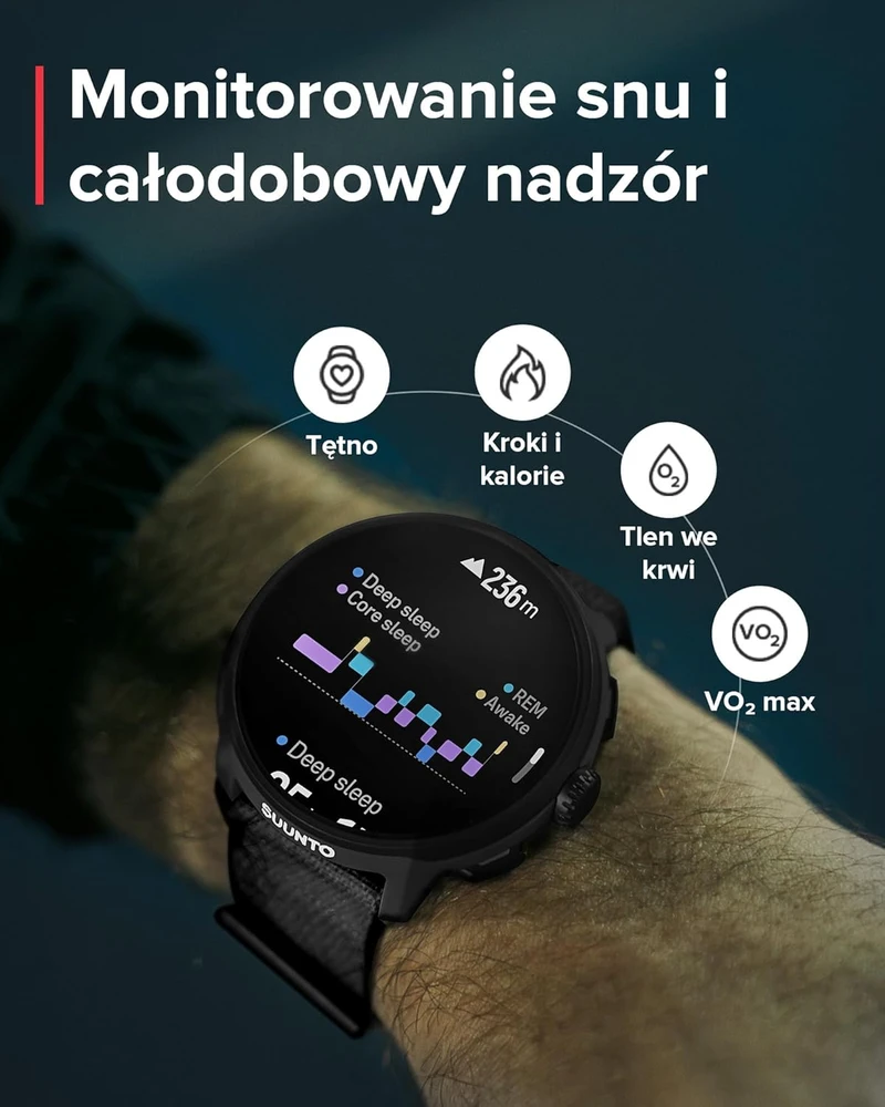 Išmanusis laikrodis Suunto bėgimo laikrodis GPS AMOLED 1,32 colio ekranas iki 12 dienų veikiantis akumuliatorius 4 GB Run SS051109000