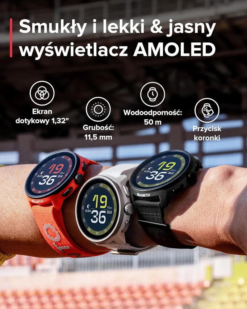 Išmanusis laikrodis Suunto GPS sportinis laikrodis AMOLED 1,32 colio, dviejų dažnių GPS, 4 GB atmintis, vandeniui atsparus, modelis SS051110000