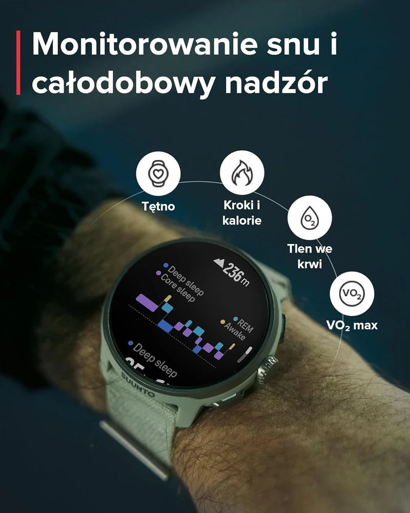Išmanusis laikrodis Suunto GPS sportinis laikrodis AMOLED 1,32 colio, dviejų dažnių GPS, 4 GB atmintis, vandeniui atsparus, modelis SS051110000