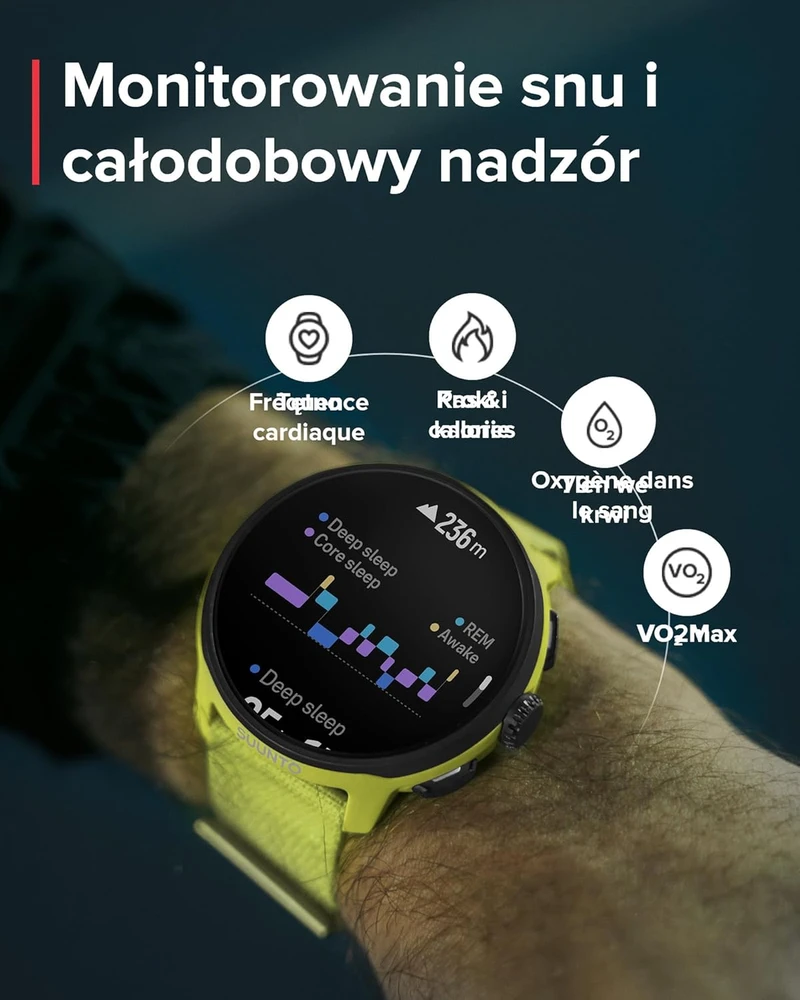 Išmanusis laikrodis Suunto išmanusis bėgimo laikrodis AMOLED ekranas 1,32 colio GPS 4 GB atmintis SS051111000