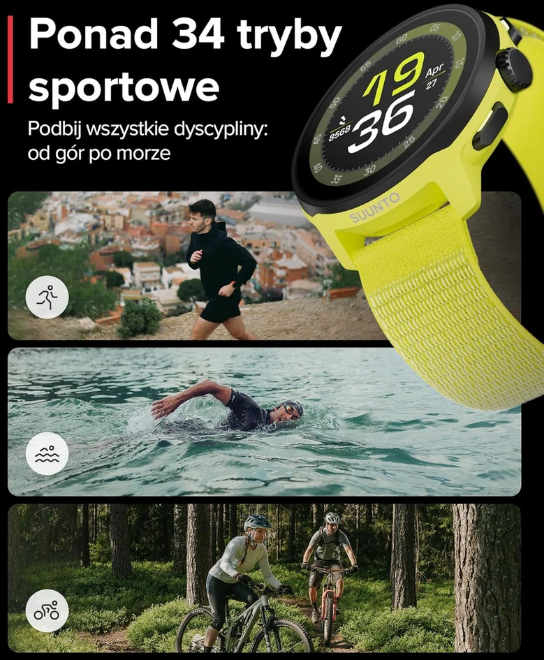 Išmanusis laikrodis Suunto išmanusis bėgimo laikrodis AMOLED ekranas 1,32 colio GPS 4 GB atmintis SS051111000