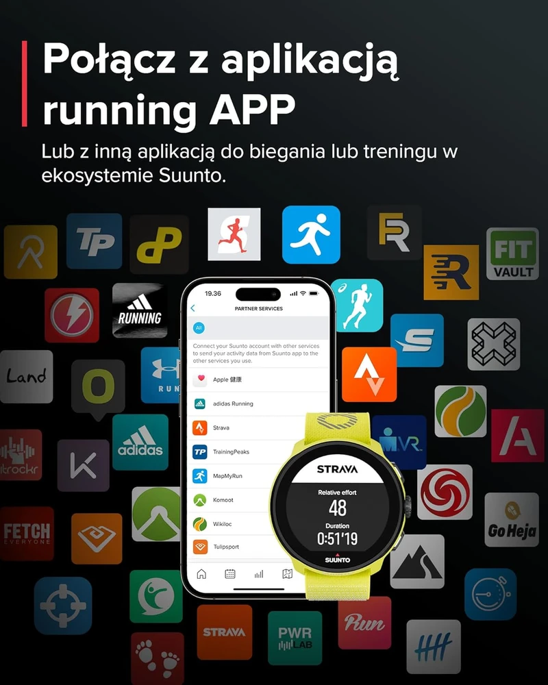 Išmanusis laikrodis Suunto išmanusis bėgimo laikrodis AMOLED ekranas 1,32 colio GPS 4 GB atmintis SS051111000