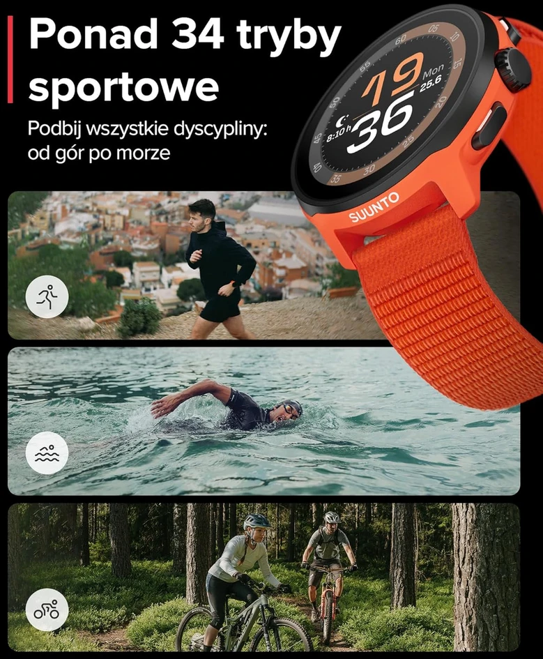 Išmanusis laikrodis Suunto Run sportinis laikrodis su 1,32 colio AMOLED ekranu, GPS, iki 12 dienų veikiantis akumuliatorius, 4 GB atmintis