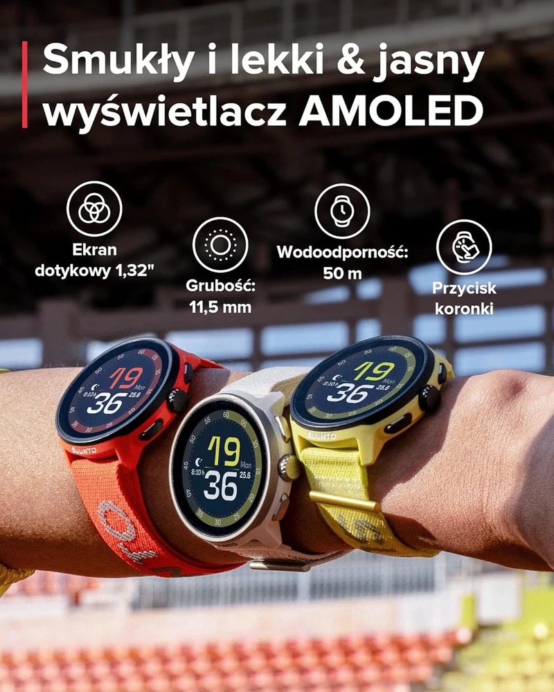 Išmanusis laikrodis Suunto Run sportinis laikrodis su 1,32 colio AMOLED ekranu, GPS, iki 12 dienų veikiantis akumuliatorius, 4 GB atmintis