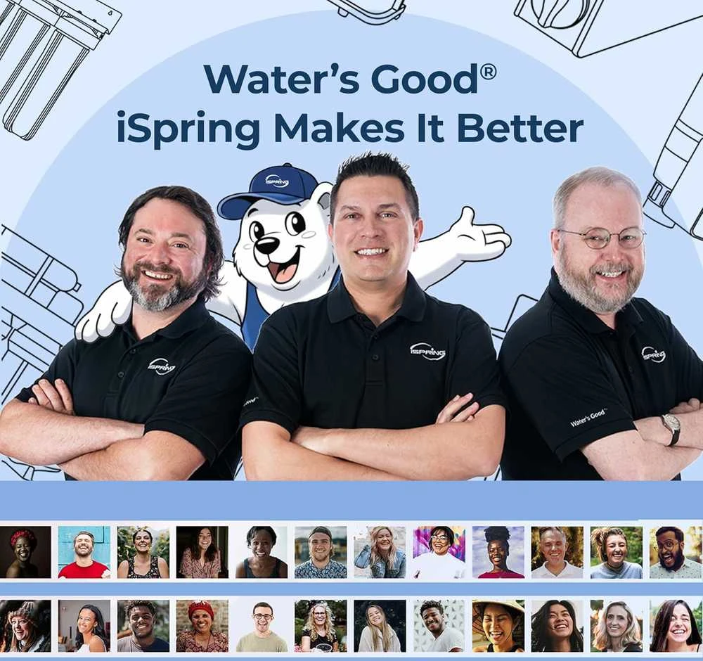 iSpring 5 pakopų atvirkštinio osmoso vandens filtravimo sistema po kriaukle, 75 GPD, nikeliuotas čiaupas, RCC7