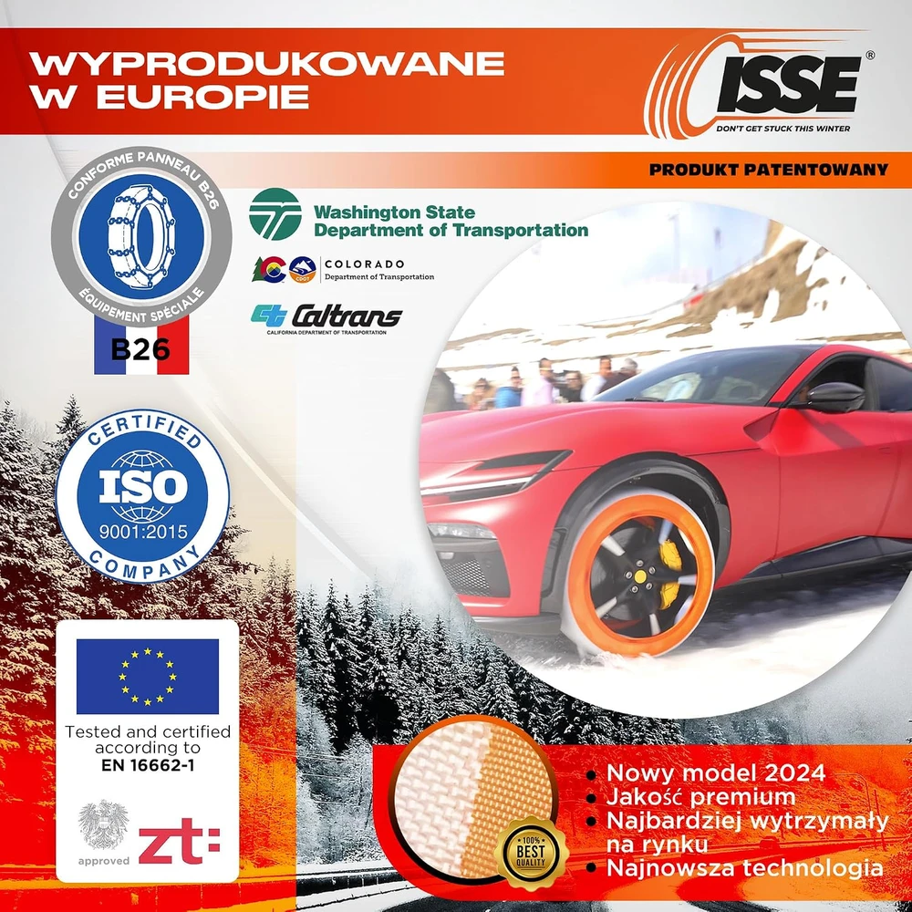 ISSE tekstilinės sniego grandinės Super T-70 automobiliams USC50070