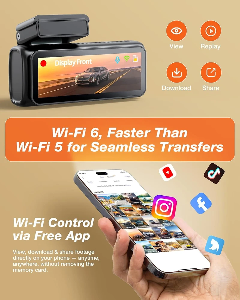 iZEEKER automobilinis vaizdo registratorius su priekine 4K ir galine 1080p kamera iD440