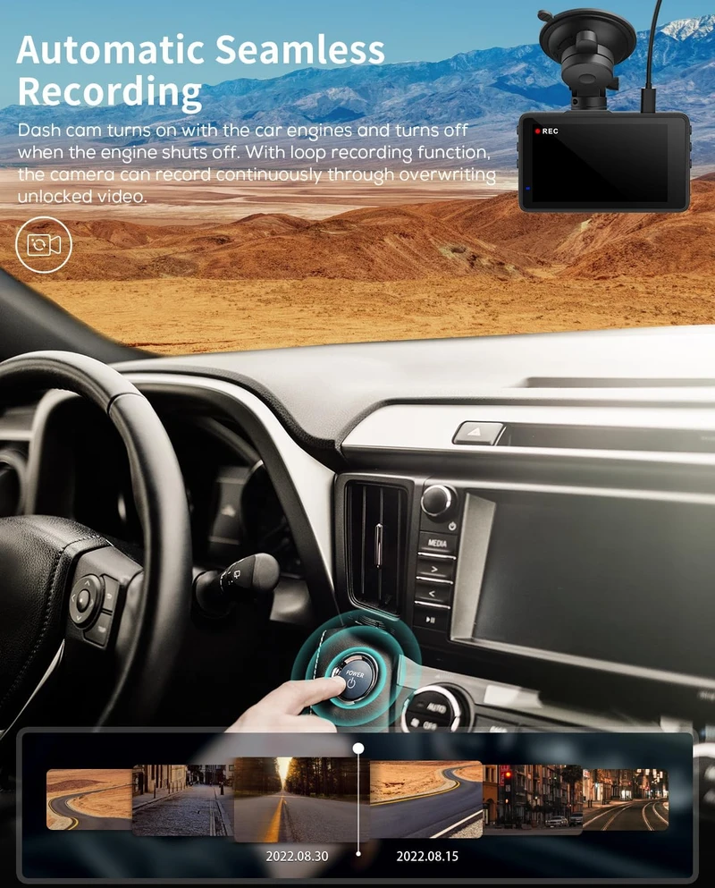 iZEEKER automobilinis vaizdo registratorius 2,5K QHD 1440p, 3 col. IPS, GD100