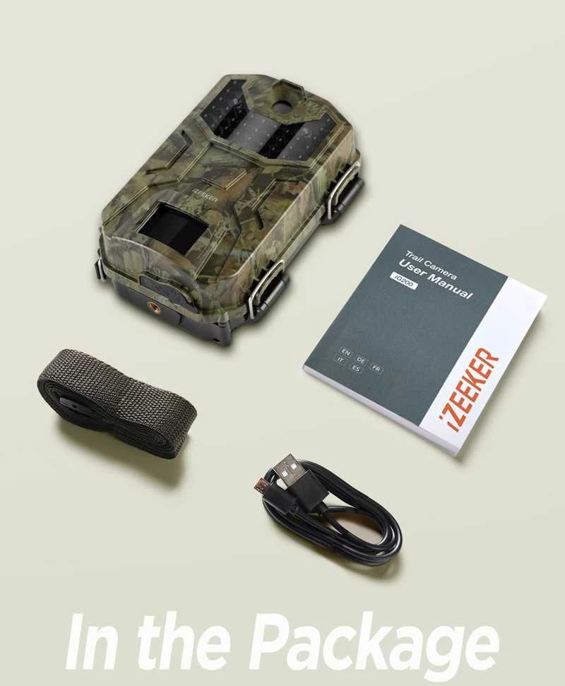 iZEEKER medžioklinė kamera IP66, 32 MP, naktinis matymas, judesio jutiklis, iG200