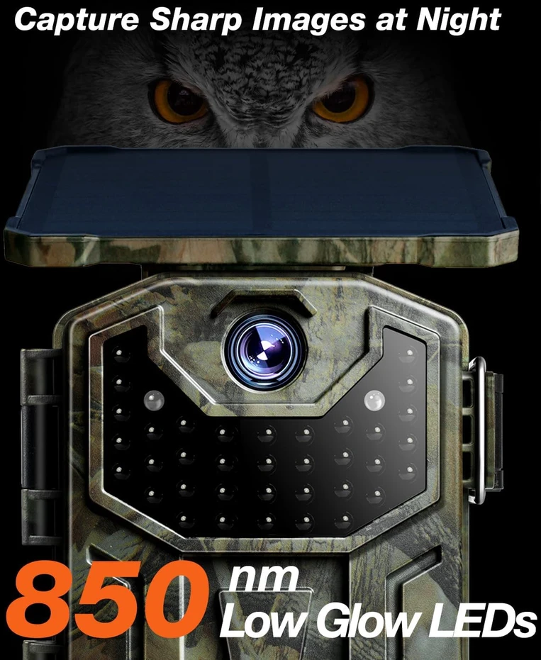 iZEEKER saulės energija maitinama miško kamera iG220, 36 MP, naktinis matymas, IP66