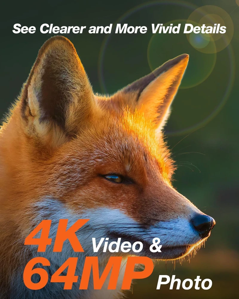 iZEEKER saulės medžioklinė kamera 4K 64 MP, Wi-Fi 6 ir Bluetooth, iG420S-AI-FR