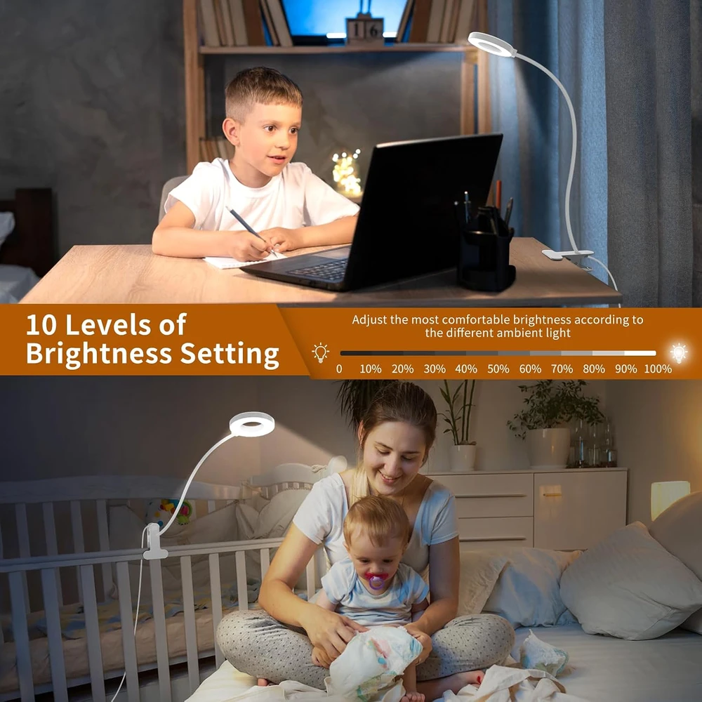 iZELL LED skaitymo lempa su spaustuku, 23 LED, 10 W, USB, TBL235-WH