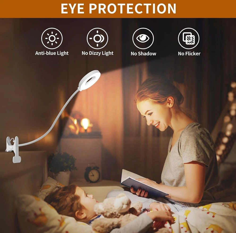 iZELL LED skaitymo lempa su spaustuku, 23 LED, 10 W, USB, TBL235-WH