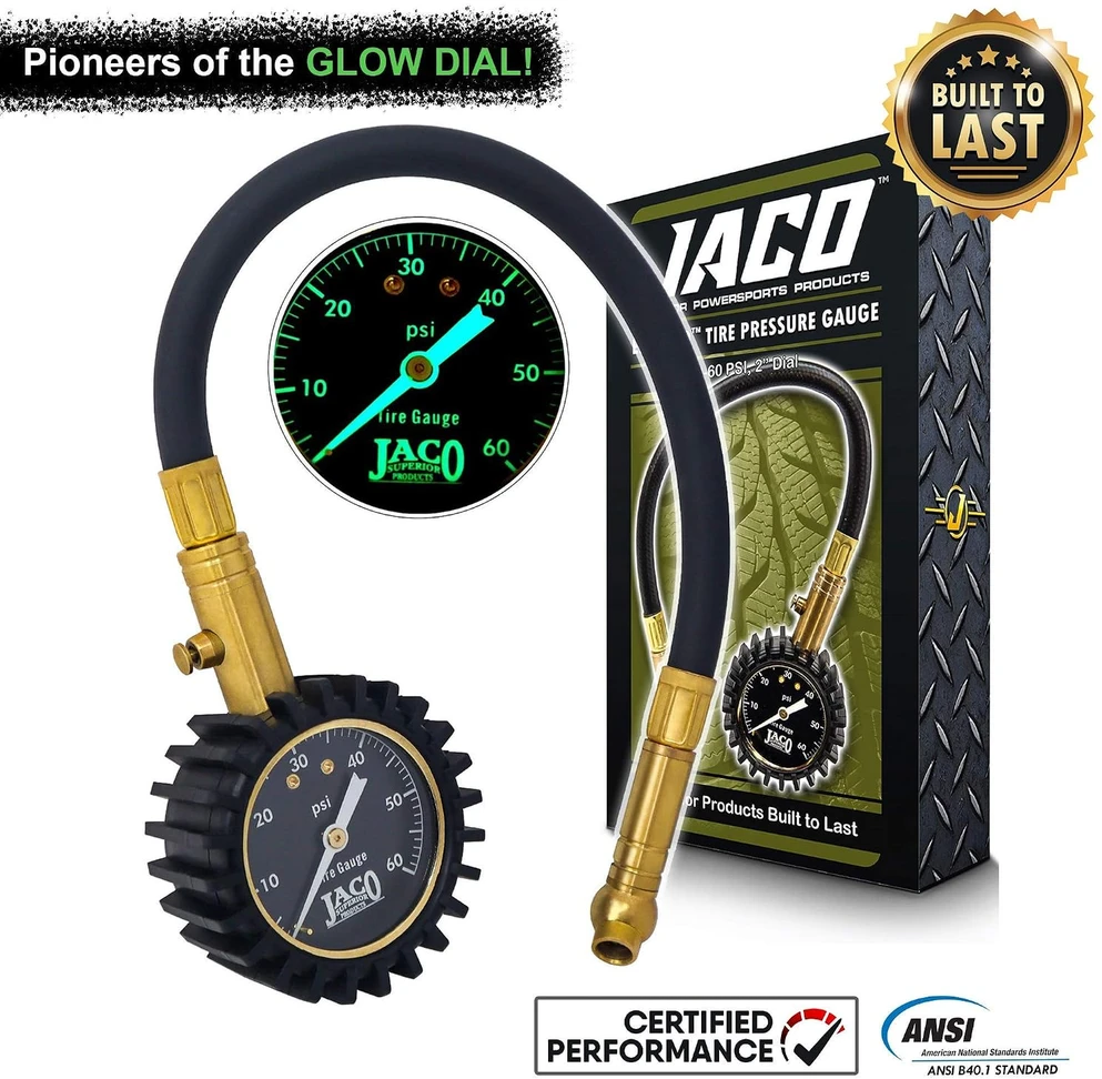 JACO Superior Products ElitePro padangų slėgio matuoklis 4–60 psi su 5,1 cm ciferblatu JSP-004