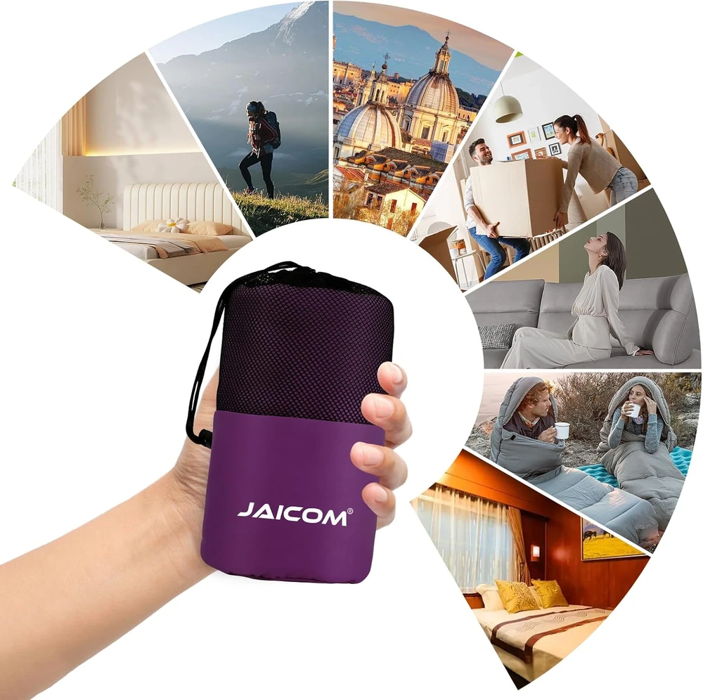 Jaicom ultralengvas miegmaišio įklotas 220 x 90 cm, poliesteris, violetinis, JCM-GZD03