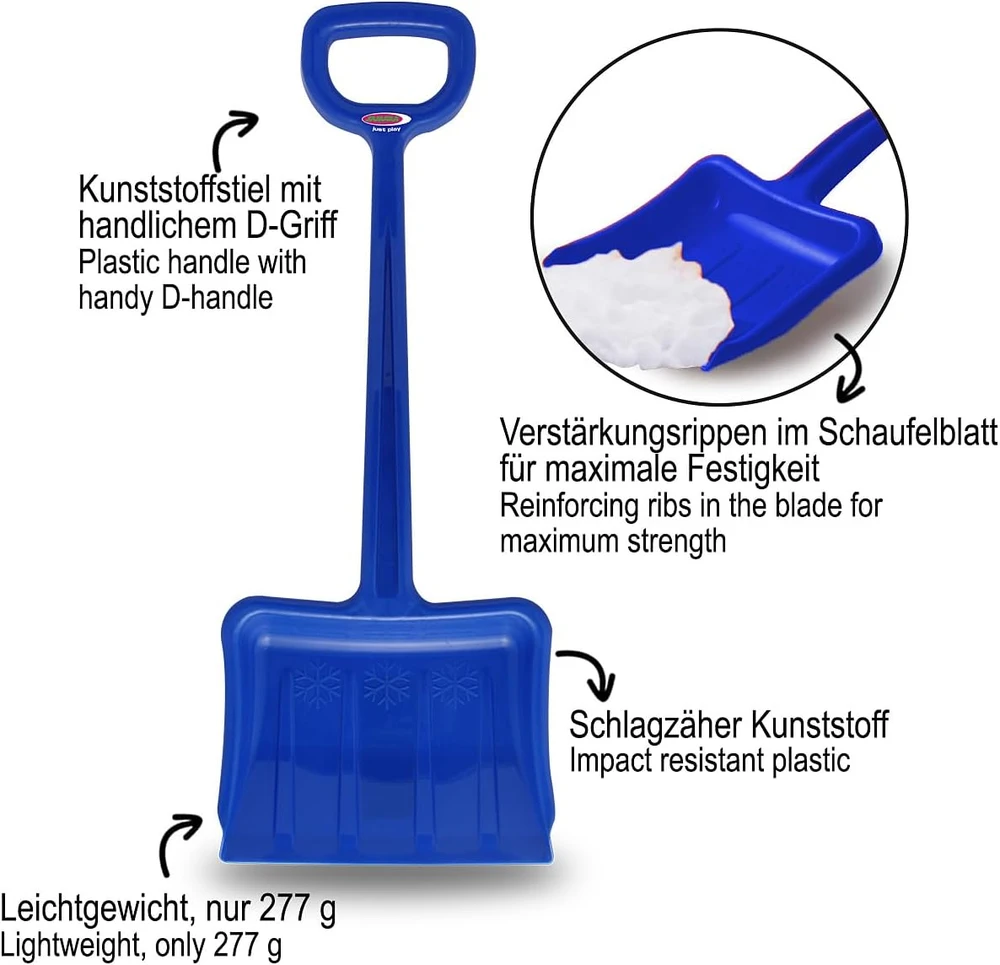 Jamara sniego kastuvas iš plastiko, 70 cm, mėlynas, D formos rankena 460400