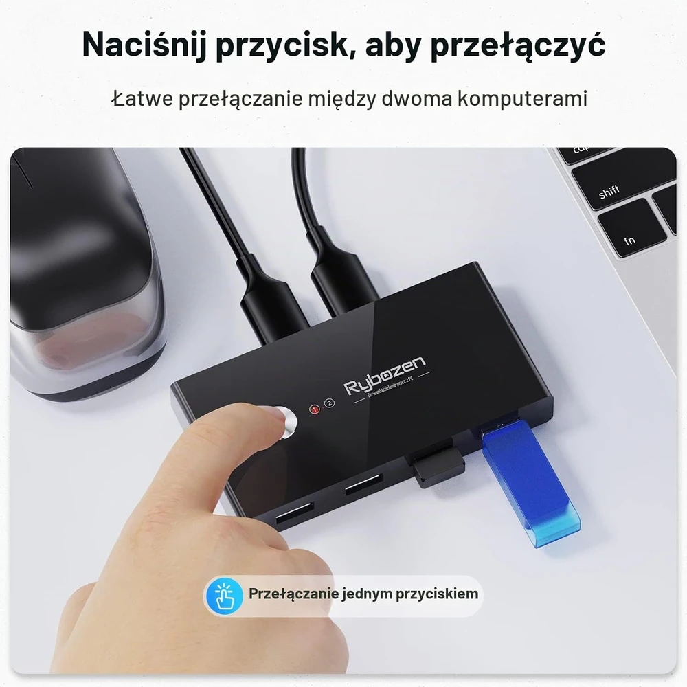 Jancane USB 3.0 KVM perjungiklis 2 kompiuteriams ir 4 USB įrenginiams, U309-US