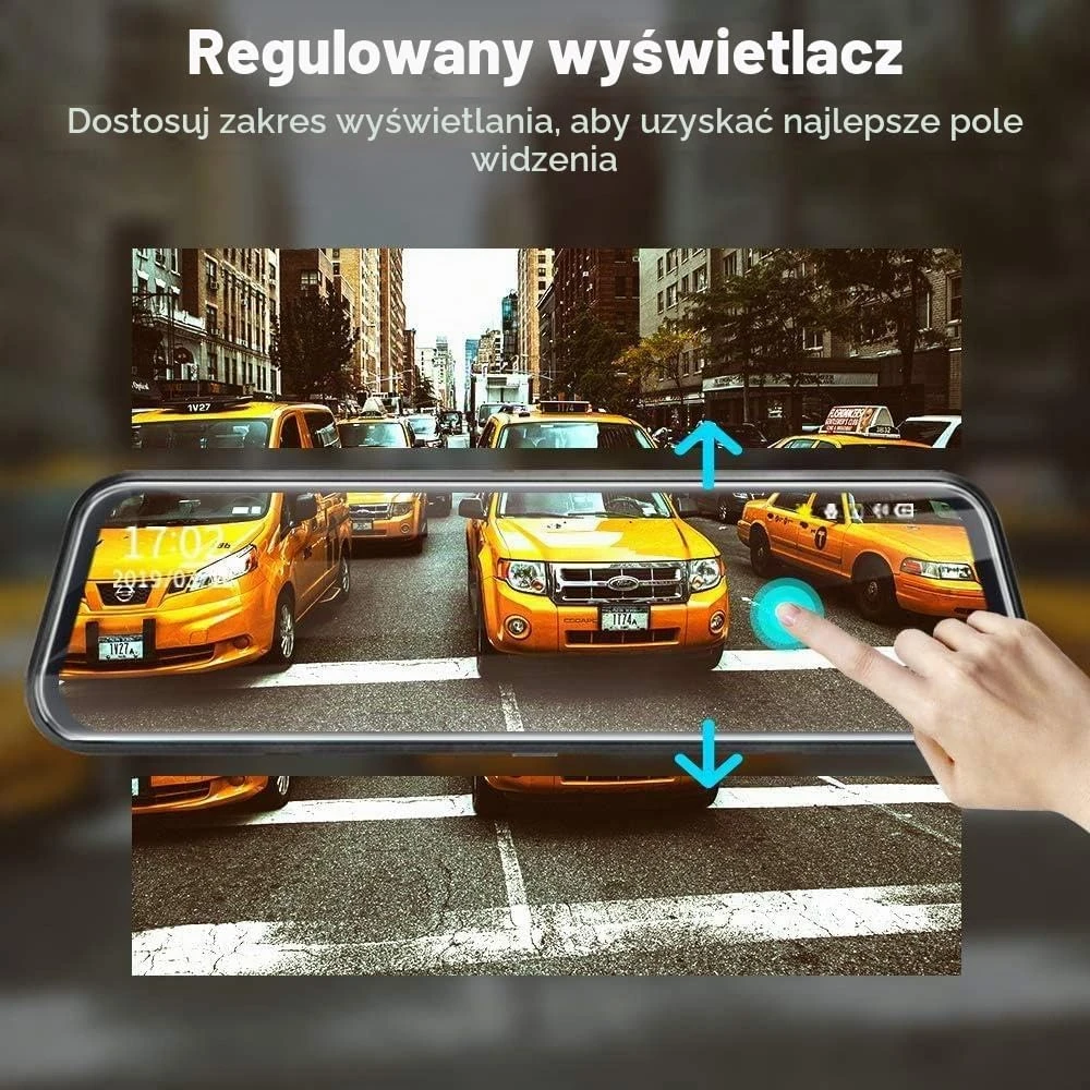 Jansite automobilinis vaizdo registratorius veidrodėlyje su 10 col. ekranu, 1080p, T30