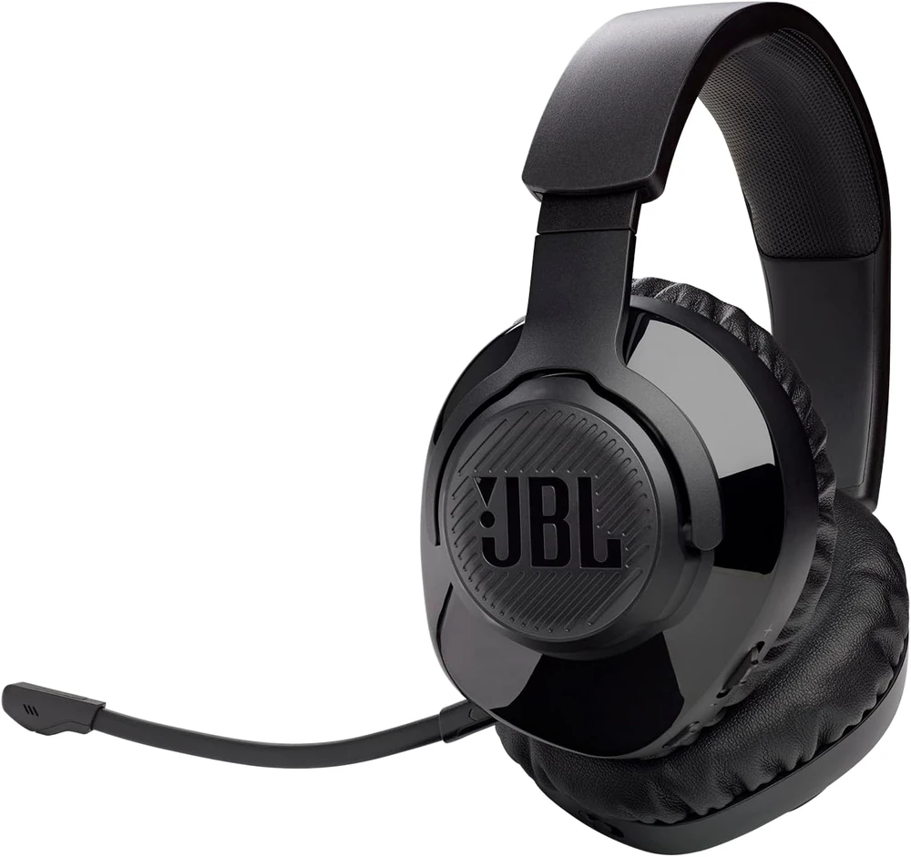 JBL Quantum 350 belaidės žaidimų ausinės, Juodos spalvos
