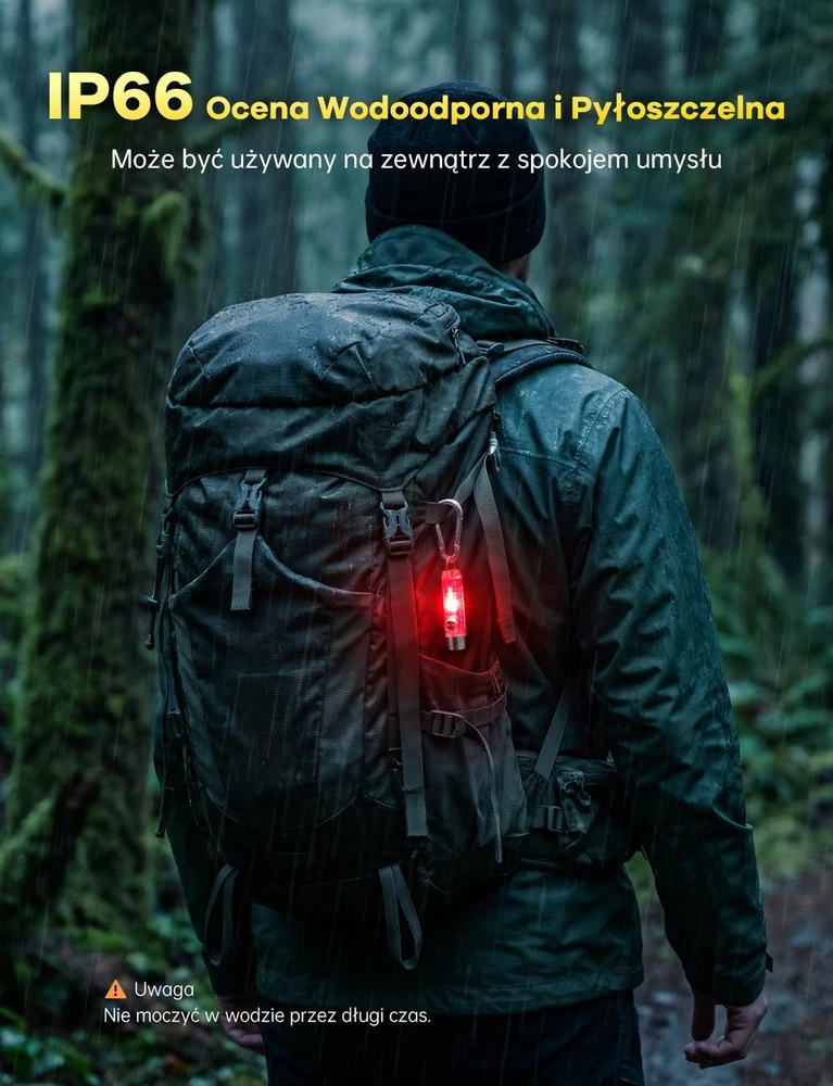 Jeebel LED raktų pakabuko žibintuvėlis USB-C, 400 lm, UV, IP65 S11-01