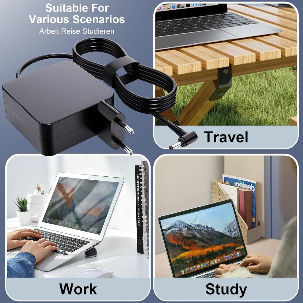 Jeestam nešiojamo kompiuterio maitinimo adapteris 65 W 20 V 3,25 A, apvali jungtis 4.0 x 1,7mm, suderinamas su Lenovo IdeaPad, Flex, V serijos modeliais