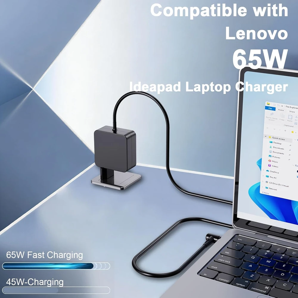 Jeestam nešiojamo kompiuterio maitinimo adapteris 65 W 20 V 3,25 A, apvali jungtis 4.0 x 1,7mm, suderinamas su Lenovo IdeaPad, Flex, V serijos modeliais