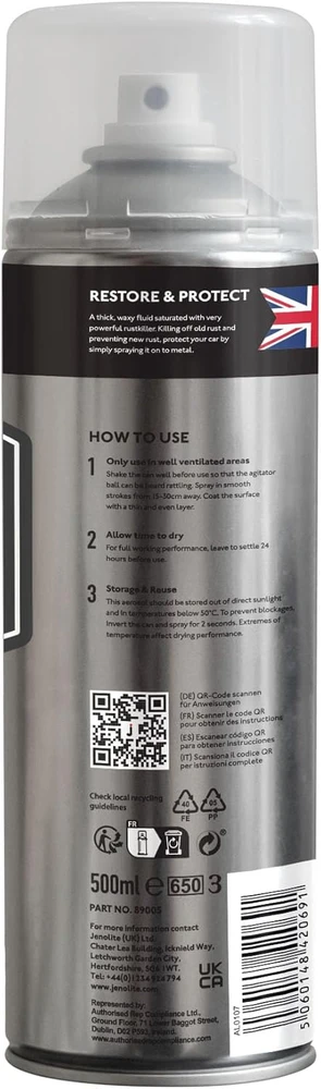 JENOLITE antikorozinis vaško aliejaus purškalas automobiliams, 2 × 500 ml, 89825