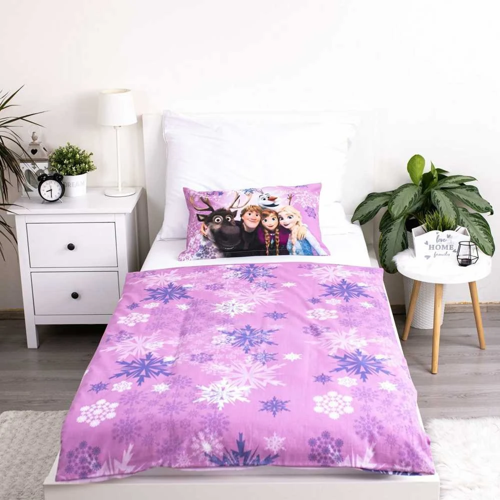 Jerry Fabrics vaikiška patalynė Disney Frozen, 100 x 135 cm, 100 % medvilnė, rožinė, 2 dalių, 23BS364