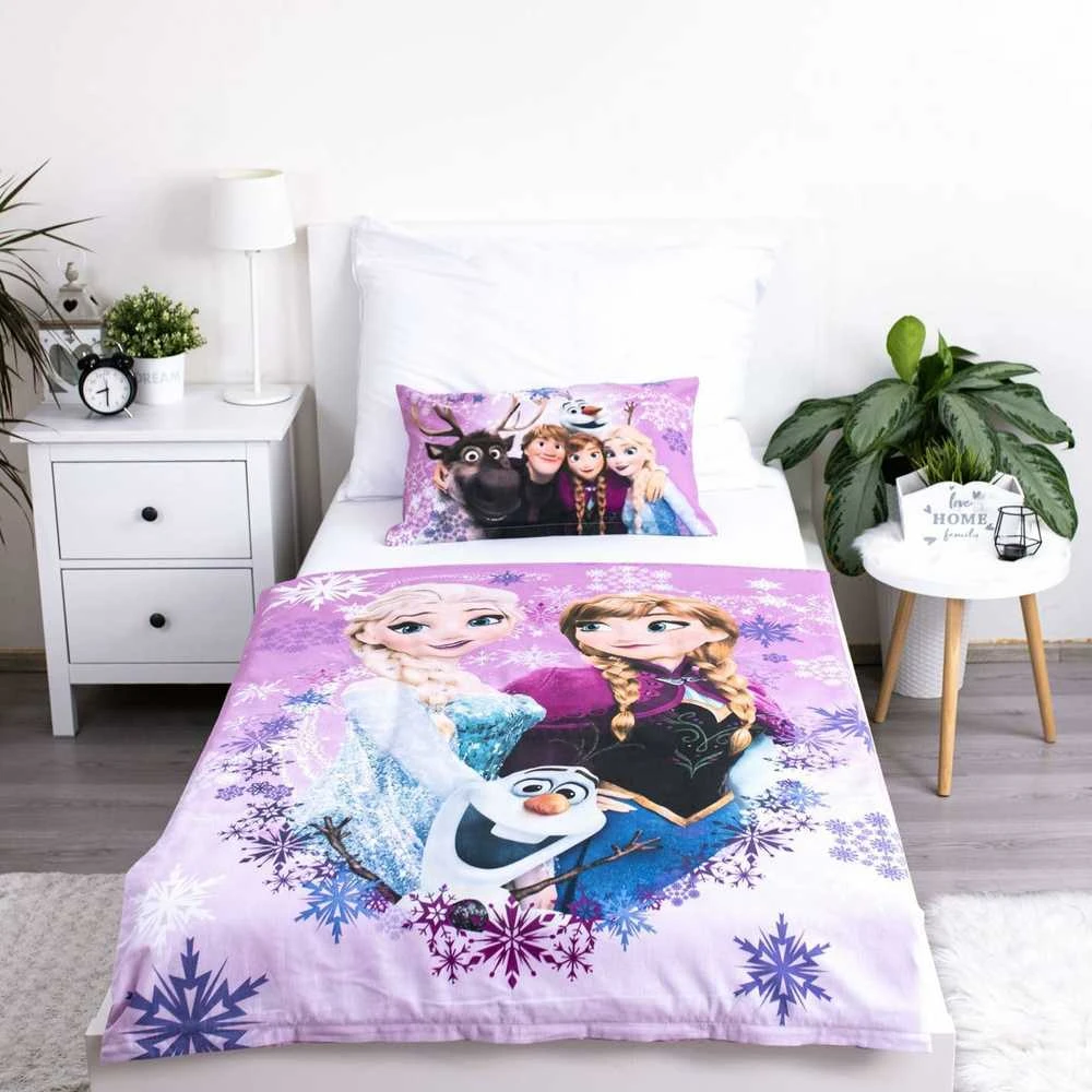 Jerry Fabrics vaikiška patalynė Disney Frozen, 100 x 135 cm, 100 % medvilnė, rožinė, 2 dalių, 23BS364