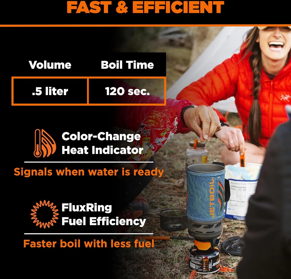Jetboil greito virimo stovyklavimo viryklė Flash 1 l, automatinis uždegimas, FluxRing, FLOT3