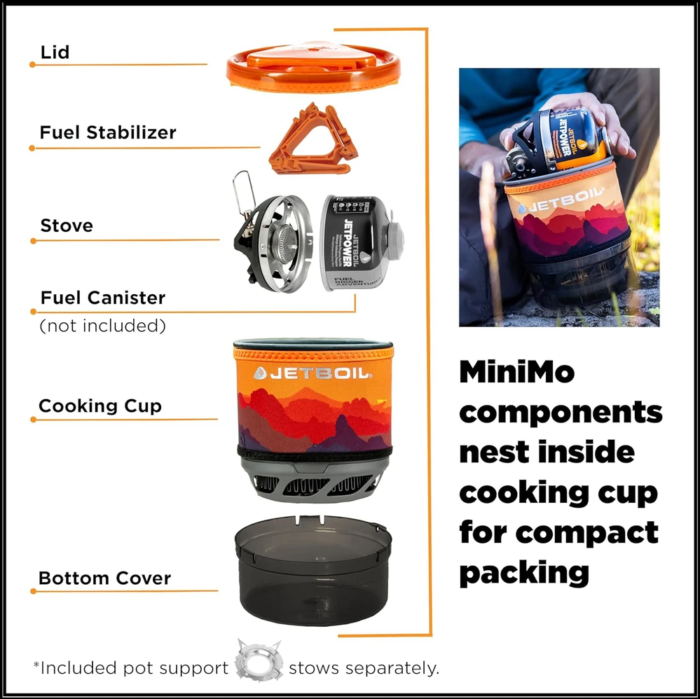 jetboil 550 kubinių pėdų „MiniMo“ nešiojama kepsninė „Sunset“