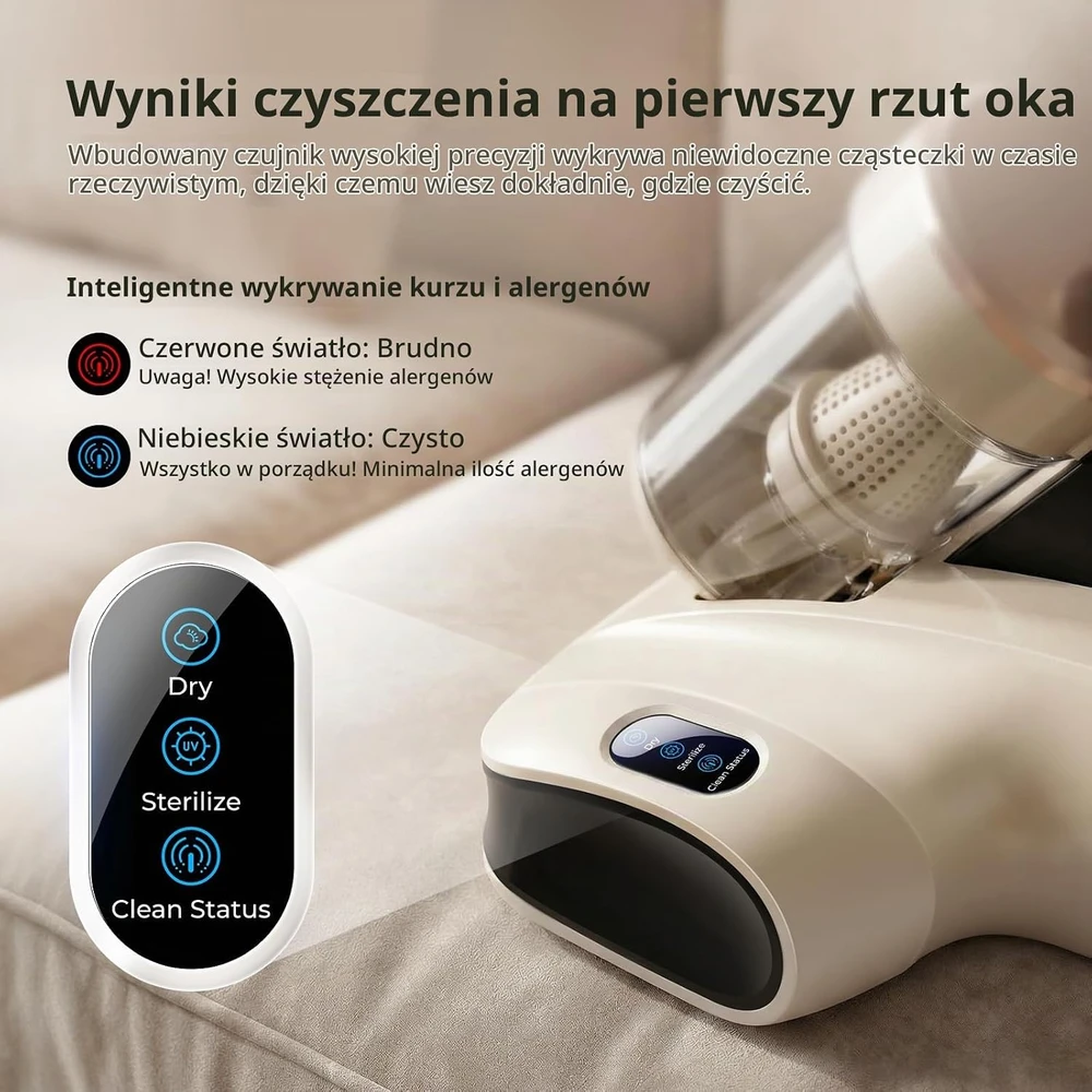 JIGOO dulkių siurblys nuo dulkių erkučių S100 su UV-C šviesa ir HEPA filtru