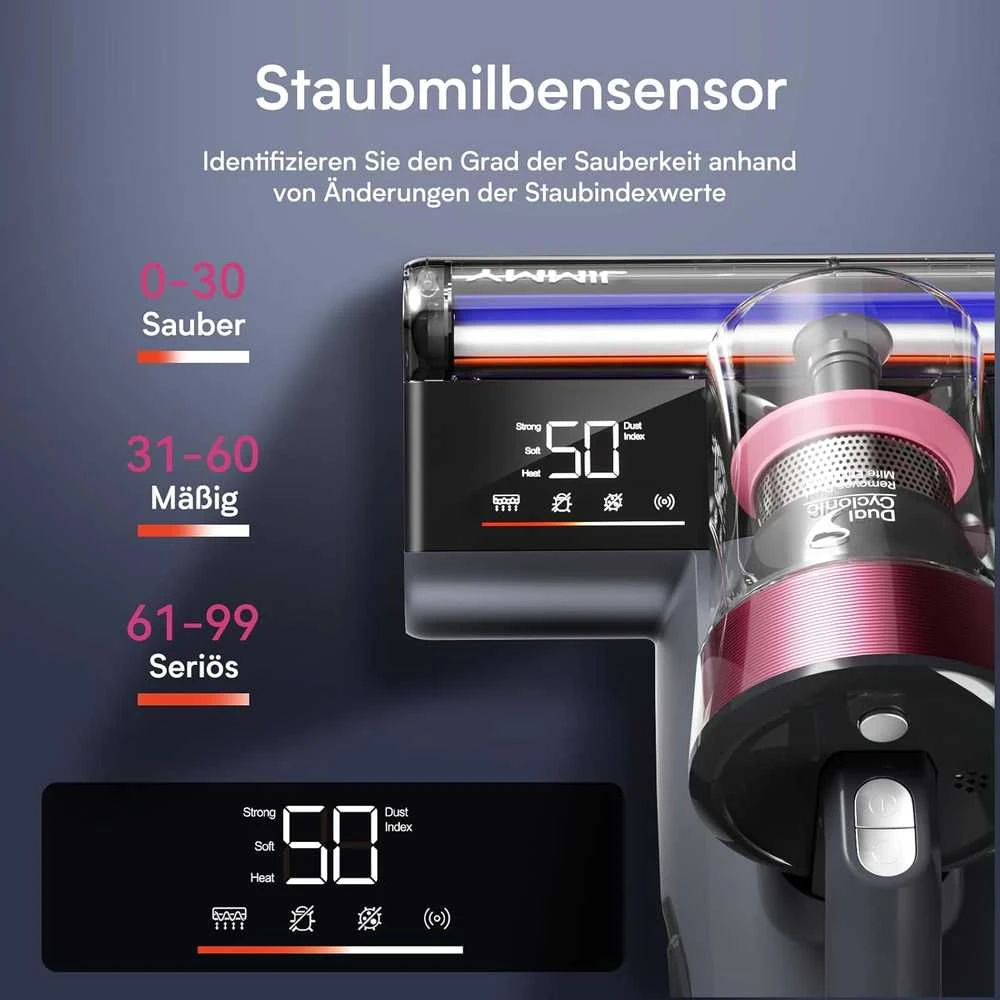 Jimmy rankinis dulkių siurblys UV-C, 600 W, 15 kPa, su HEPA filtru ir LED ekranu BX8