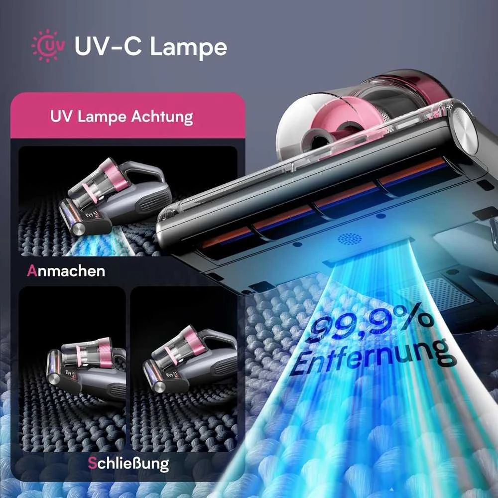 Jimmy rankinis dulkių siurblys UV-C, 600 W, 15 kPa, su HEPA filtru ir LED ekranu BX8