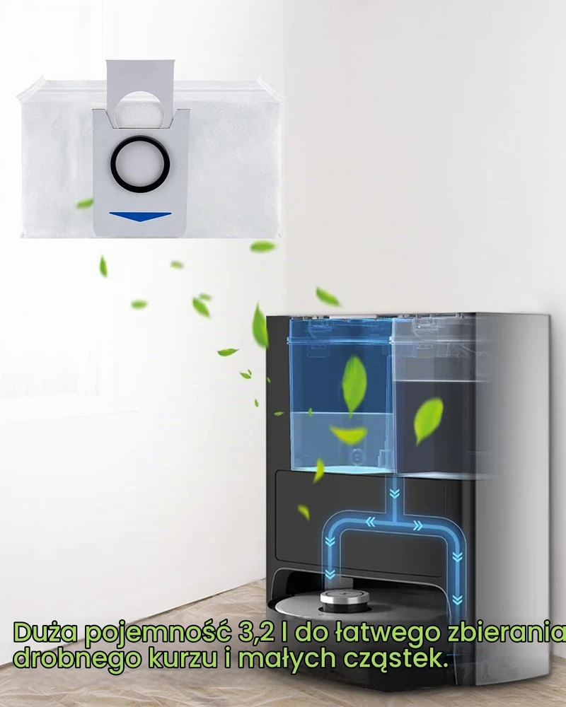 Jissta dulkių maišeliai Ecovacs Deebot X1 ir T20 stotelėms, 3,2 l, 12 vnt., X1-01
