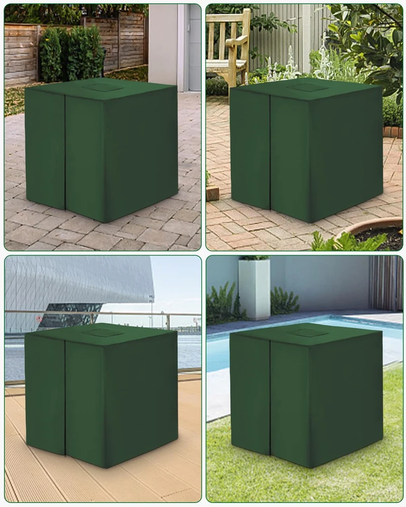 Jissta IBC tvirtas vandens talpos uždangalas 420D Oxford audinys 120 x 100 x 116 cm žalias su užtrauktuku