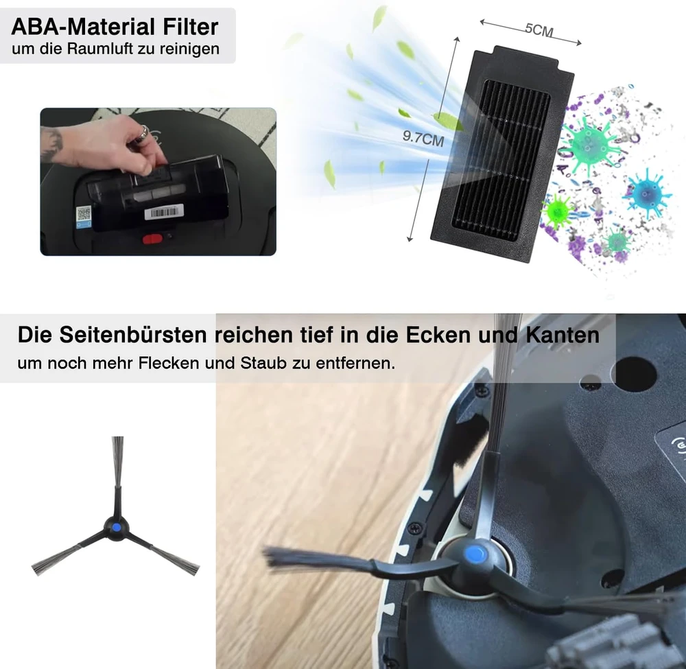 JKOISL priedų rinkinys Ecovacs Deebot T50 Omni, T50 Pro Omni ir T50 Max Pro robotams DE009