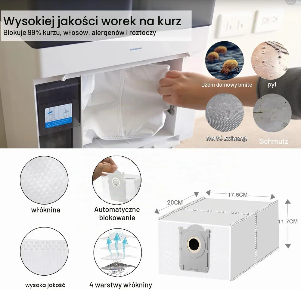 JKOISL priedų rinkinys Ecovacs Deebot T50 Omni, T50 Pro Omni ir T50 Max Pro robotams DE009